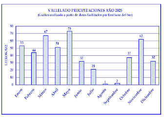 PRECIPITACIONES EN VALLELADO, A�O 2025